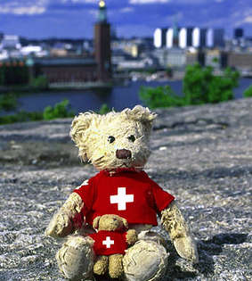 Nice T-shirt and cute Teddy Bear friend to Greggan from Switzerland