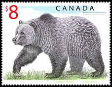 Bear decorated post stamp