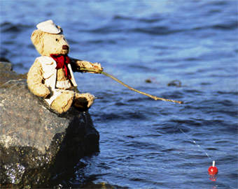 Gregory Bear fishing for some salmon
