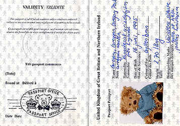 Teddy bear passport