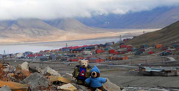 View over Longyearbyen Svalbard Norway